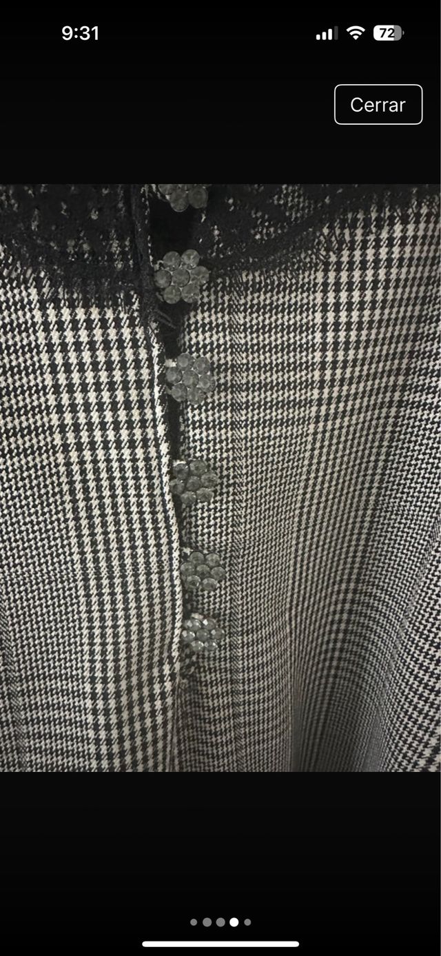 Vestido lencero cuadros gris-negro