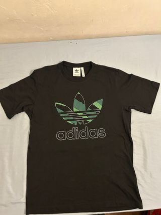 Camiseta Adidas Negra Verde - Talla M
