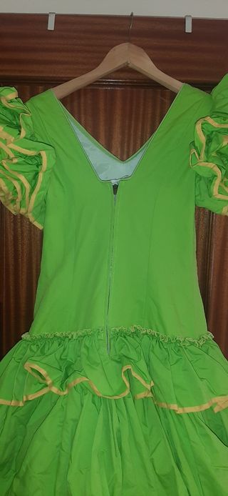 Vestido gitana, traje flamenca verde