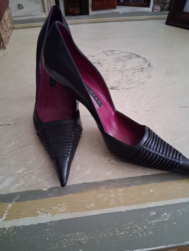 Zapatos Pura López negros, talla 40