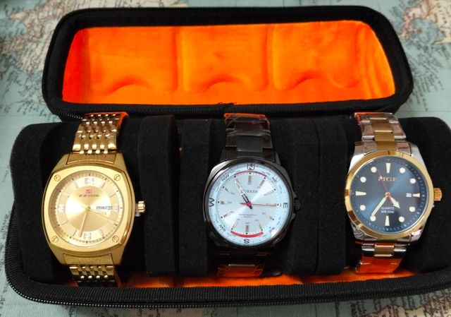 3 relojes: Curren, lige, Vava Voom.