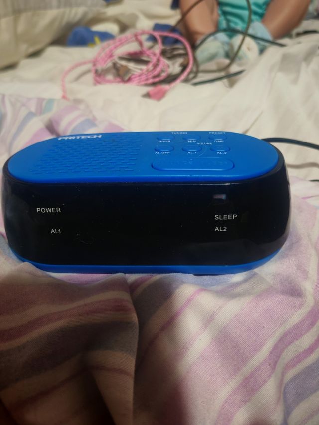 Radio Reloj PRITECH LED azul