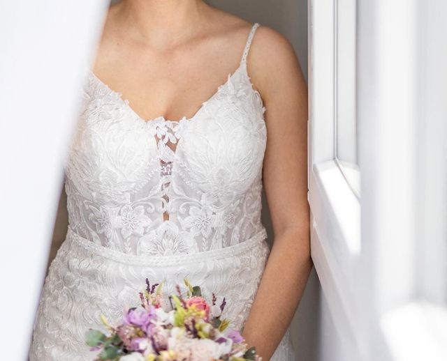 Vestido novia encaje blanco