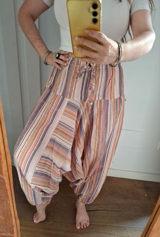 Pantalones harem rayas algodón