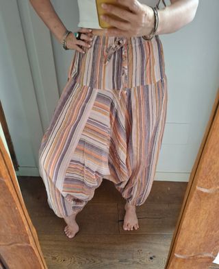 Pantalones harem rayas algodón