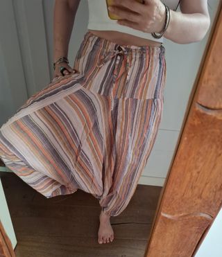 Pantalones harem rayas algodón