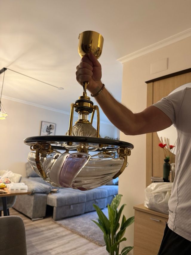 dos lámparas vintage cristal