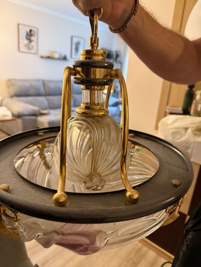 dos lámparas vintage cristal