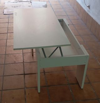 Mesa centro elevable blanca