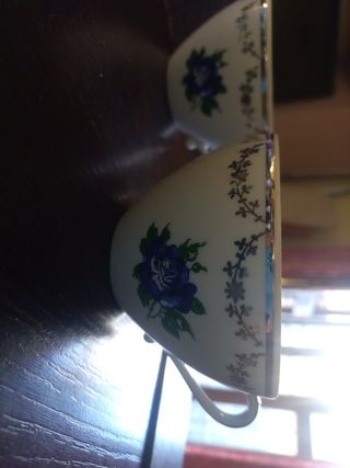 3 Tazze Porcellana Bavaria - Blu e Bianco