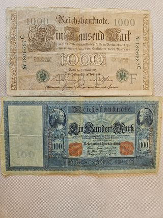 2 Billetes Alemanes Antiguos 1910
