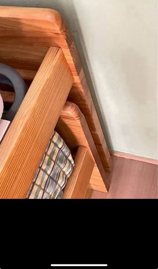 Litera de madera de pino con colchón