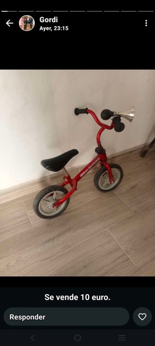 Bicicleta sin pedales niño chicco