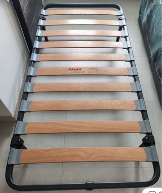 Somier 90cm - patas plegables - gris  + Colchon
