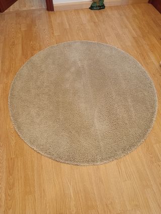 Alfombra redonda beige poliéster