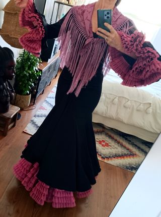 Traje Flamenca Negro-Lila