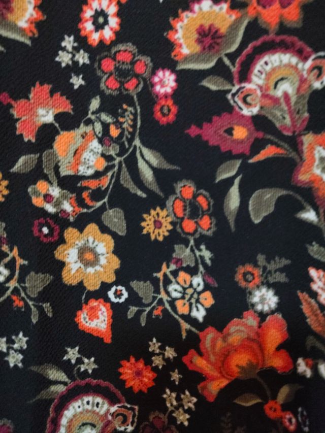 Vestido floral - Negro y multicolor