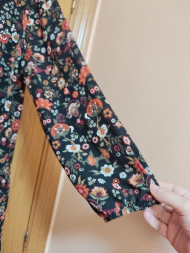 Vestido floral - Negro y multicolor