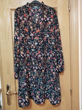 Vestido floral - Negro y multicolor