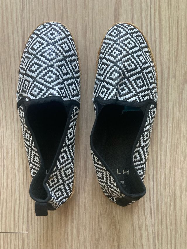 Alpargatas Mujer - 38 - Blanco y Negro