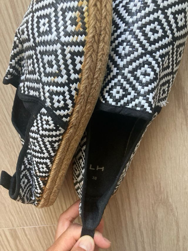 Alpargatas Mujer - 38 - Blanco y Negro