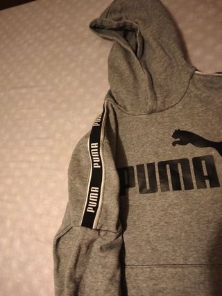 Sudadera Puma Gris Niño talla trece catorce 
