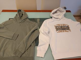 2 Sudaderas Pepe Jeans - Verde Oliva y Blanca