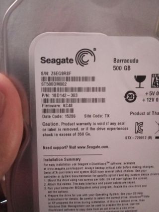 Disco Duro Seagate Barracuda 500GB