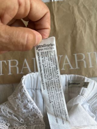 STRADIVARIUS+ZARA:Short encaje+ borlas TXS-S nuevo