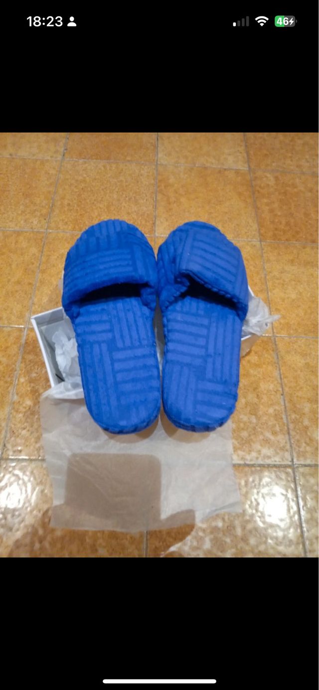 Zapatillas rizo azul - cómodas