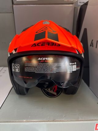 Casco moto XL trial jet Acerbis naranja fluor