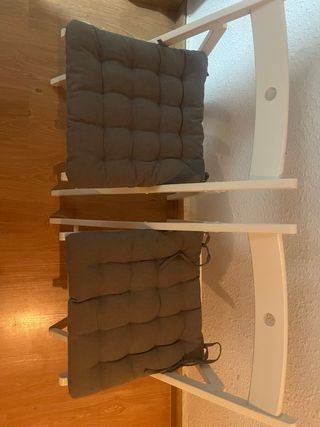 2 Sillas plegables madera - blancas 