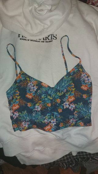 Top corto estampado floral