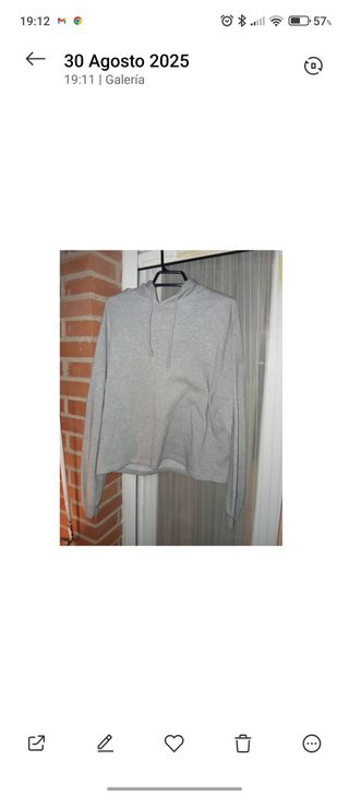 Sudadera gris Pieces talla L
