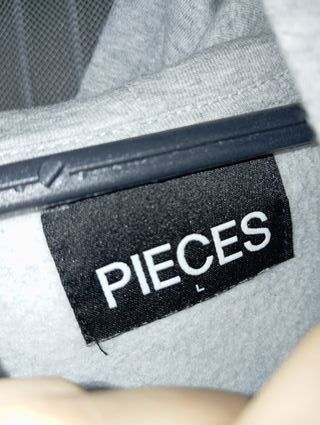 Sudadera gris Pieces talla L