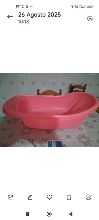 Bañera bebé rosa
