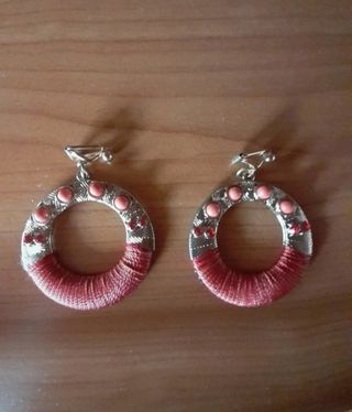 Orecchini a clip rossi e argento