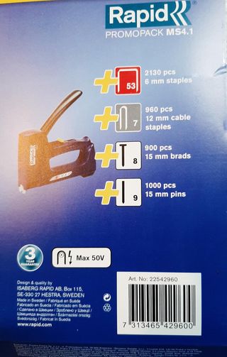 Grapadora multiusos con grapas y clavos