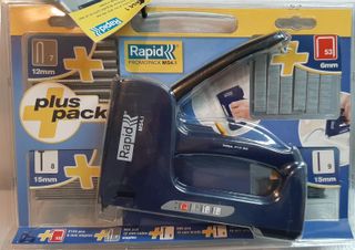 Grapadora multiusos con grapas y clavos