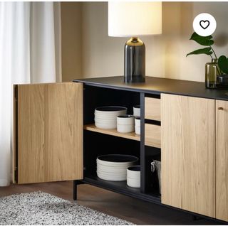 Alacena madera-metal negra, impecable