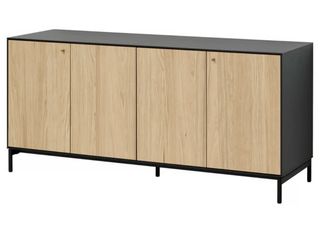 Alacena madera-metal negra, impecable