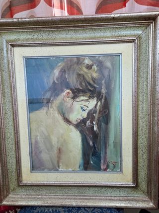 Quadro olio 'ritratto di signora ' Di Gino Tili