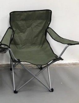 Silla camping plegable verde oliva