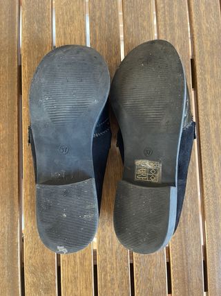 Mocasines negros con flecos -talla 37