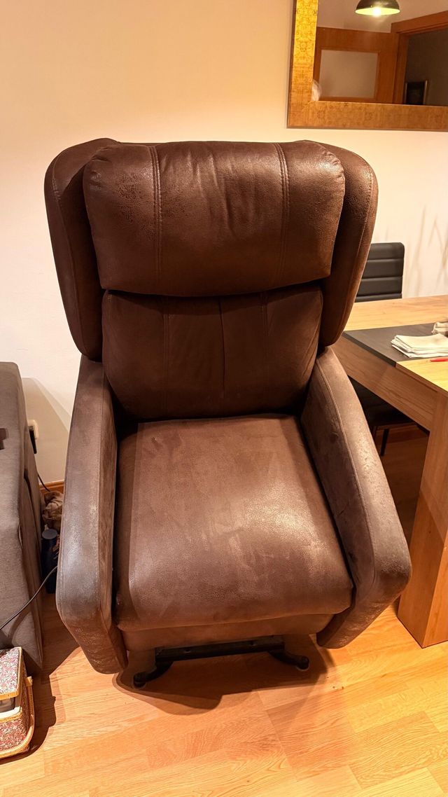 Sillón Relax Marrón Piel Sintética