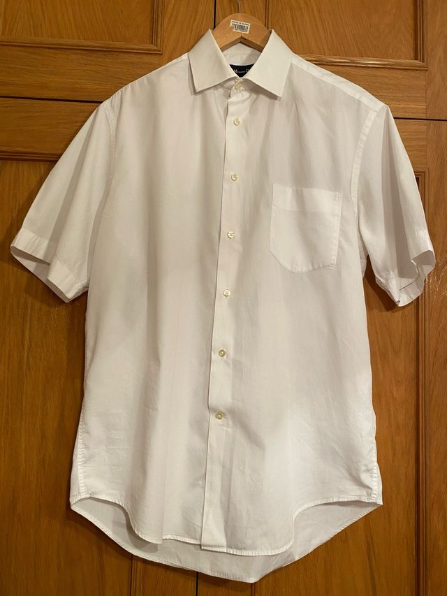 Camisa Zara blanca manga corta