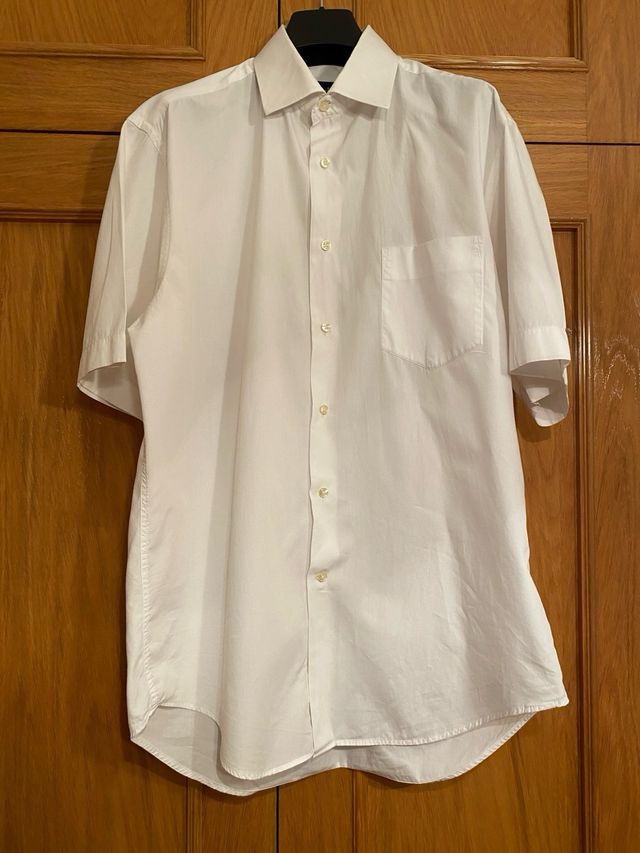 Camisa Zara blanca manga corta