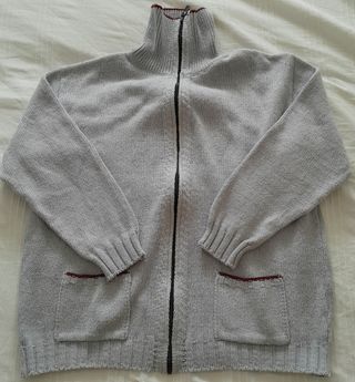 Cardigan Giacca American XXL Cotone azzurro/avio 