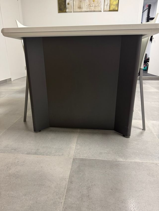 Mesa comedor blanca y negra