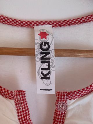 Vestido Kling rojo y blanco
